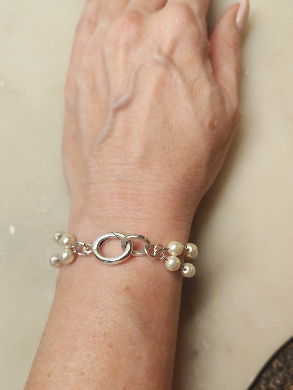 NEW! Brighton Victoria Charm Bracelet Silver/Pearls With Charm Loop JF6040 - Picture 7 of 15